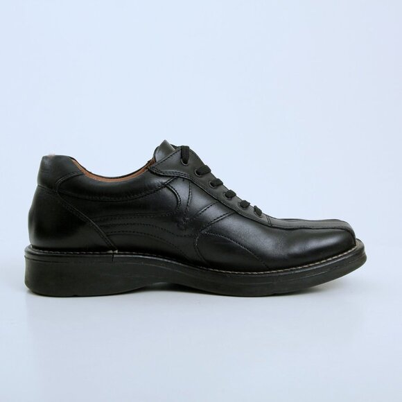 Venturini Square Toe Leather Oxford Shoes in Black Men Size 7.5 - Picture 8 of 13